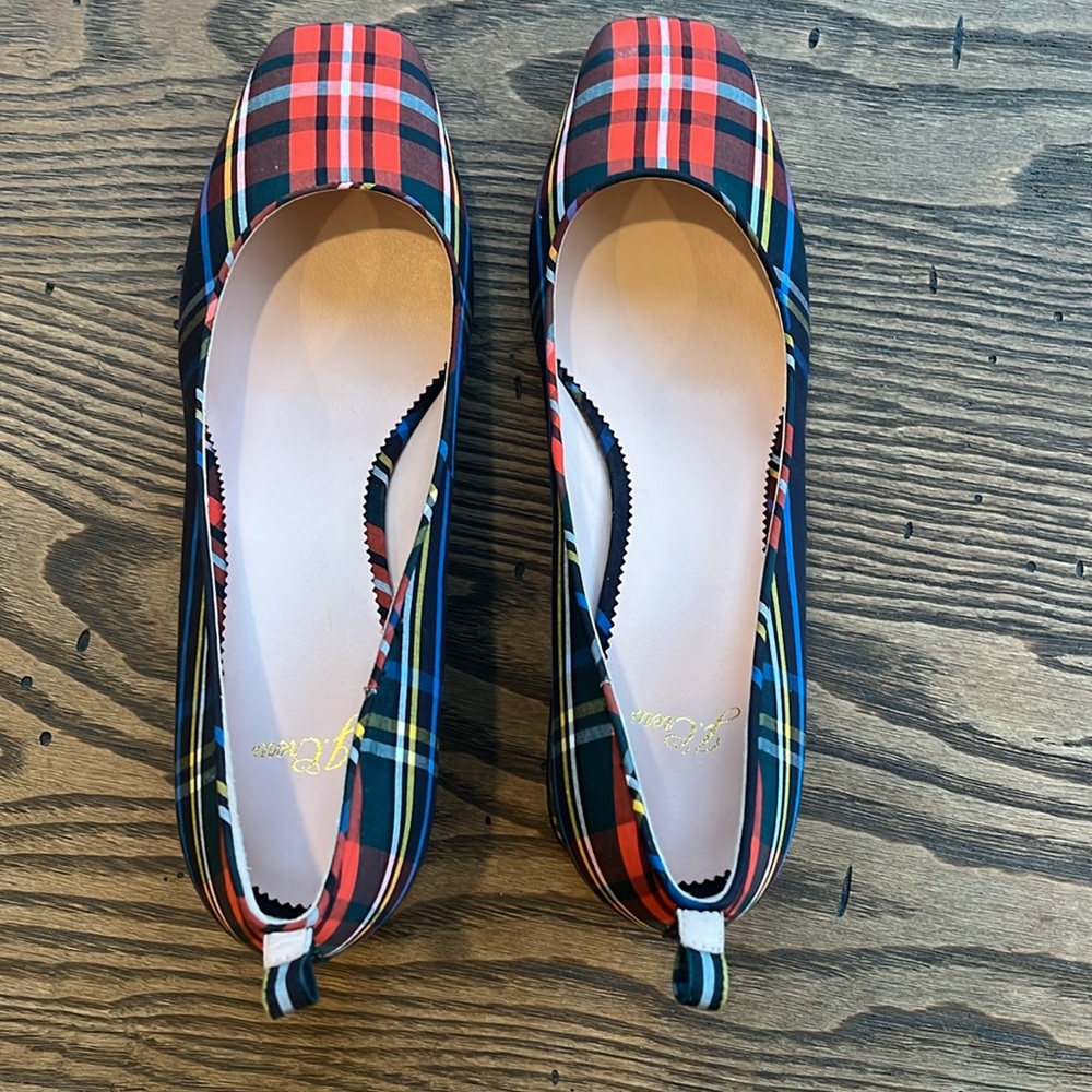 SOLD NEW! J Crew Stewart plaid block heel shoe size 9.5 - Picture 3 of 8